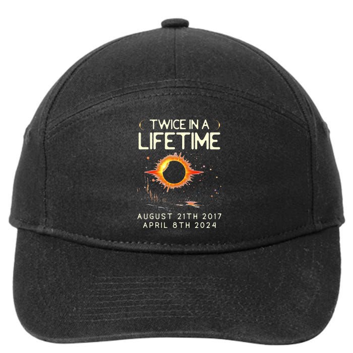 Solar Eclipse Astronomy Twice In Lifetime 2024 Solar Eclipse 7-Panel Snapback Hat