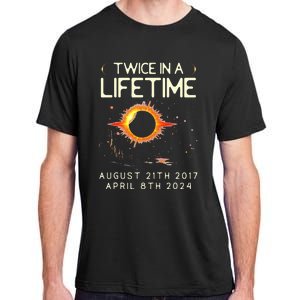 Solar Eclipse Astronomy Twice In Lifetime 2024 Solar Eclipse Adult ChromaSoft Performance T-Shirt