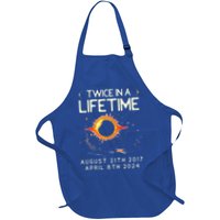 Solar Eclipse Astronomy Twice In Lifetime 2024 Solar Eclipse Full-Length Apron With Pockets