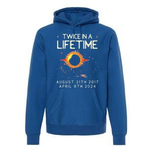 Solar Eclipse Astronomy Twice In Lifetime 2024 Solar Eclipse Premium Hoodie