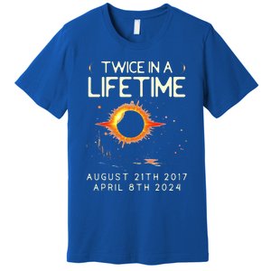 Solar Eclipse Astronomy Twice In Lifetime 2024 Solar Eclipse Premium T-Shirt