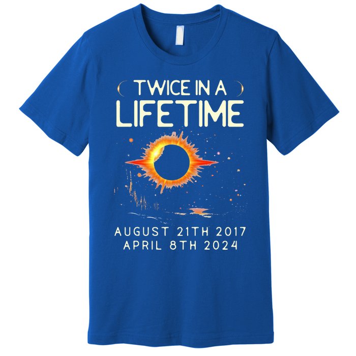 Solar Eclipse Astronomy Twice In Lifetime 2024 Solar Eclipse Premium T-Shirt