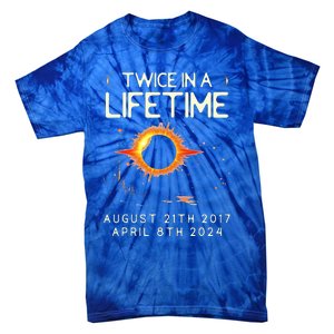 Solar Eclipse Astronomy Twice In Lifetime 2024 Solar Eclipse Tie-Dye T-Shirt