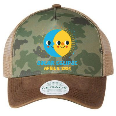 Solar Eclipse April 8 2024 Cute Moon And Sun Legacy Tie Dye Trucker Hat