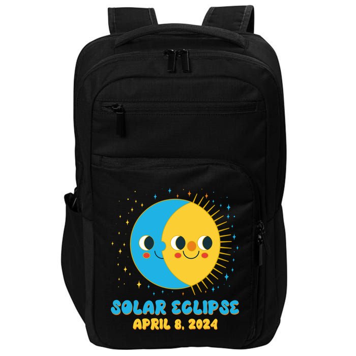 Solar Eclipse April 8 2024 Cute Moon And Sun Impact Tech Backpack