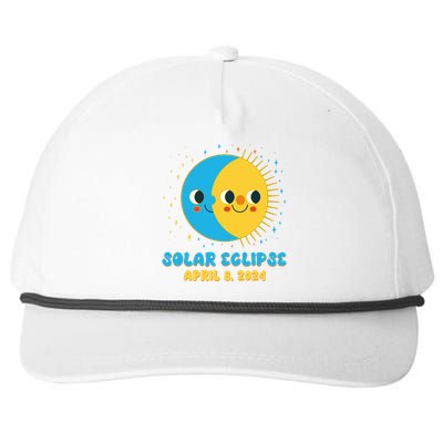 Solar Eclipse April 8 2024 Cute Moon And Sun Snapback Five-Panel Rope Hat