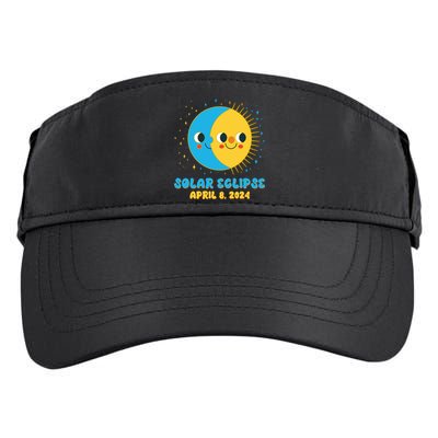 Solar Eclipse April 8 2024 Cute Moon And Sun Adult Drive Performance Visor