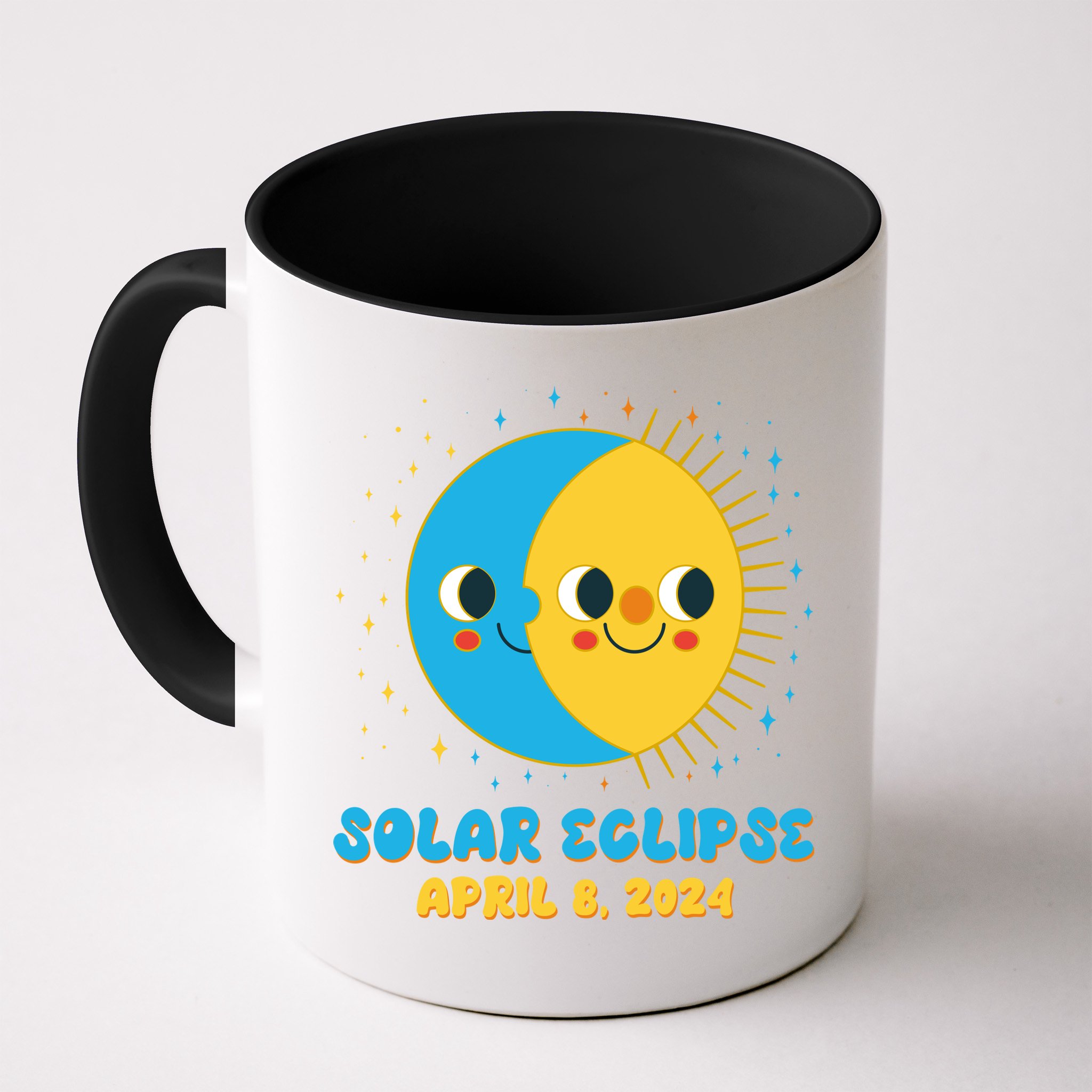 Solar Eclipse April 8 2024 Cute Moon And Sun Mug