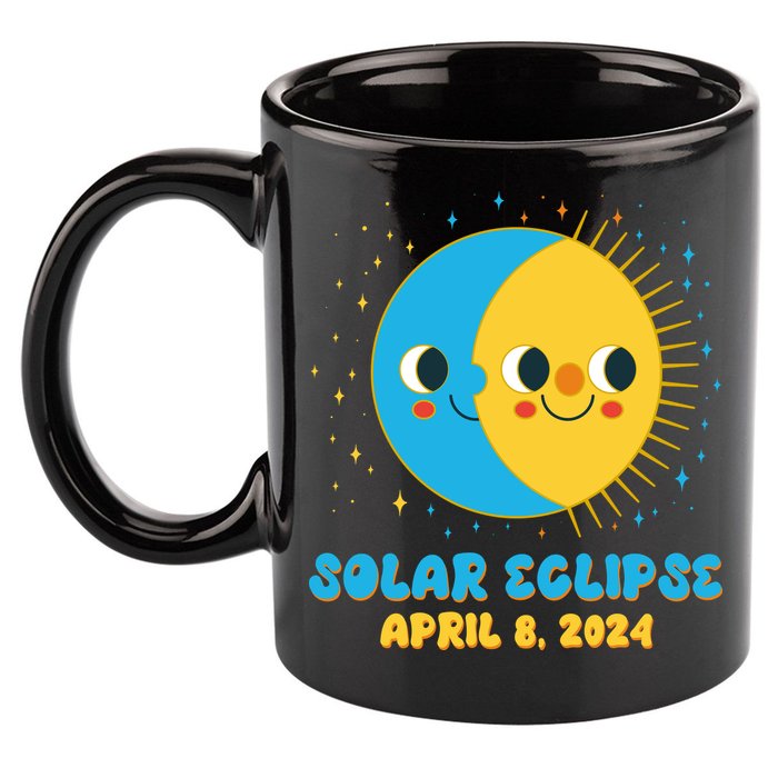 Solar Eclipse April 8 2024 Cute Moon And Sun 11oz C Handle Ceramic Mug