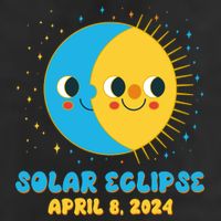Solar Eclipse April 8 2024 Cute Moon And Sun Trucker Hat