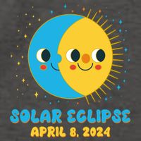 Solar Eclipse April 8 2024 Cute Moon And Sun Vector Backpack