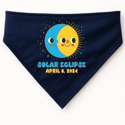 Solar Eclipse April 8 2024 Cute Moon And Sun USA-Made Doggie Bandana