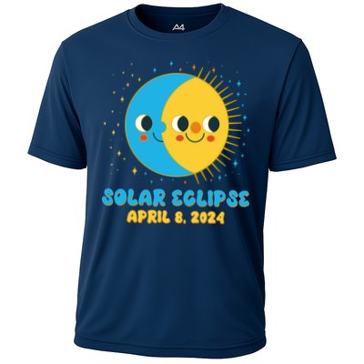 Solar Eclipse April 8 2024 Cute Moon And Sun Performance Shirt