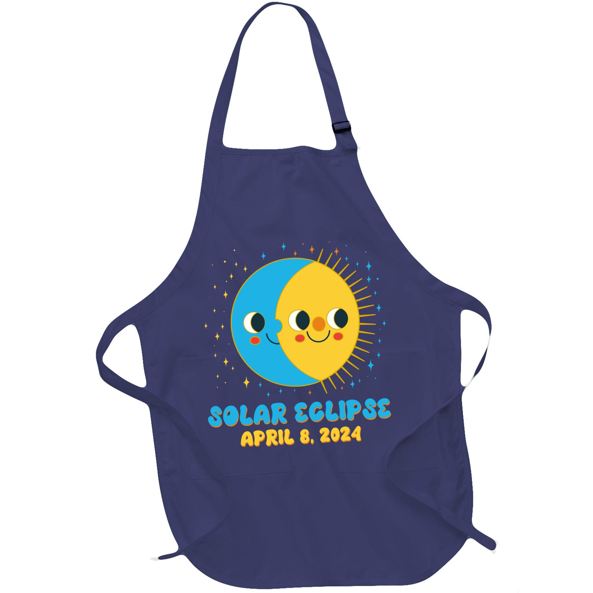 Solar Eclipse April 8 2024 Cute Moon And Sun Apron