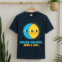 Solar Eclipse April 8 2024 Cute Moon And Sun T-Shirt