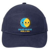 Solar Eclipse April 8 2024 Cute Moon And Sun 7-Panel Snapback Hat