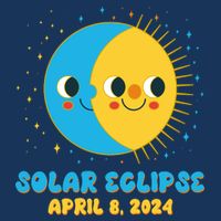 Solar Eclipse April 8 2024 Cute Moon And Sun 7-Panel Snapback Hat