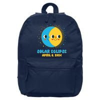 Solar Eclipse April 8 2024 Cute Moon And Sun 16 in Basic Backpack