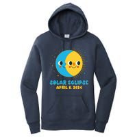 Solar Eclipse April 8 2024 Cute Moon And Sun Women's Pullover Hoodie