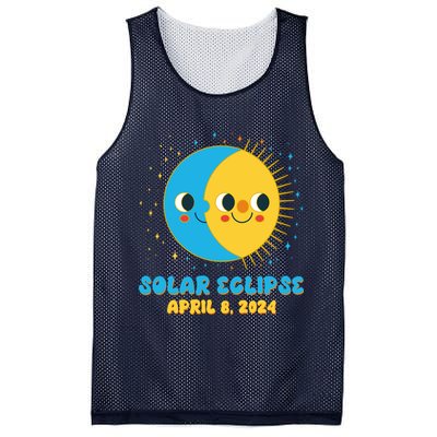 Solar Eclipse April 8 2024 Cute Moon And Sun Mesh Reversible Basketball Jersey Tank