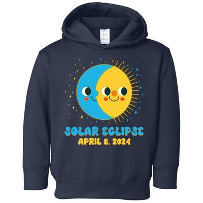 Solar Eclipse April 8 2024 Cute Moon And Sun Toddler Hoodie