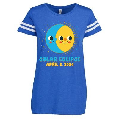 Solar Eclipse April 8 2024 Cute Moon And Sun Enza Ladies Jersey Football T-Shirt