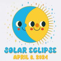 Solar Eclipse April 8 2024 Cute Moon And Sun Garment-Dyed Sweatshirt
