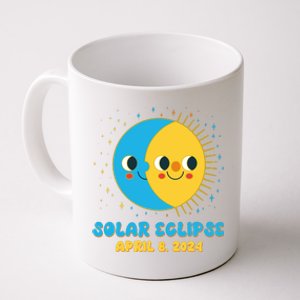 Solar Eclipse April 8 2024 Cute Moon And Sun Coffee Mug