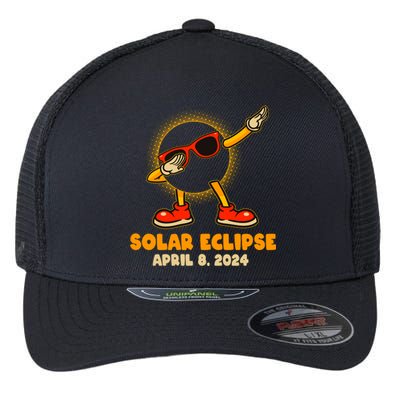 Solar Eclipse April 8 2024 Dabbing Sun Flexfit Unipanel Trucker Cap