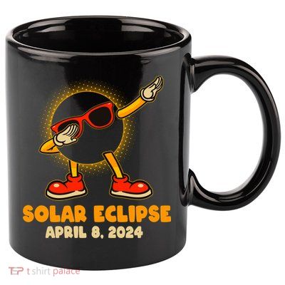 Solar Eclipse April 8 2024 Dabbing Sun 11oz C Handle Ceramic Mug