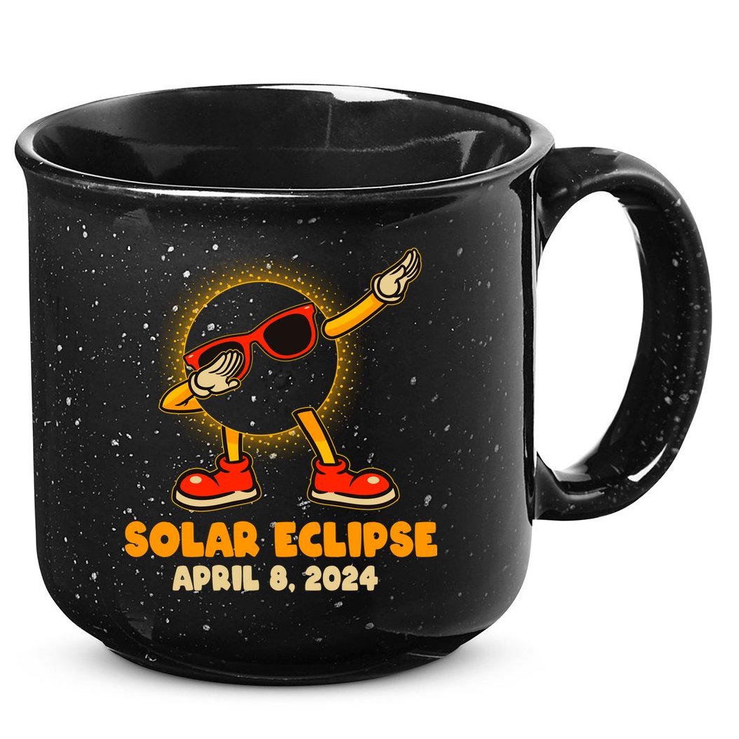 Solar Eclipse April 8 2024 Dabbing Sun 15oz Campfire Ceramic Mug