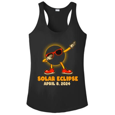 Solar Eclipse April 8 2024 Dabbing Sun Ladies PosiCharge Competitor Racerback Tank