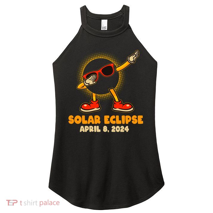 Solar Eclipse April 8 2024 Dabbing Sun Women's Perfect Tri Rocker Tank