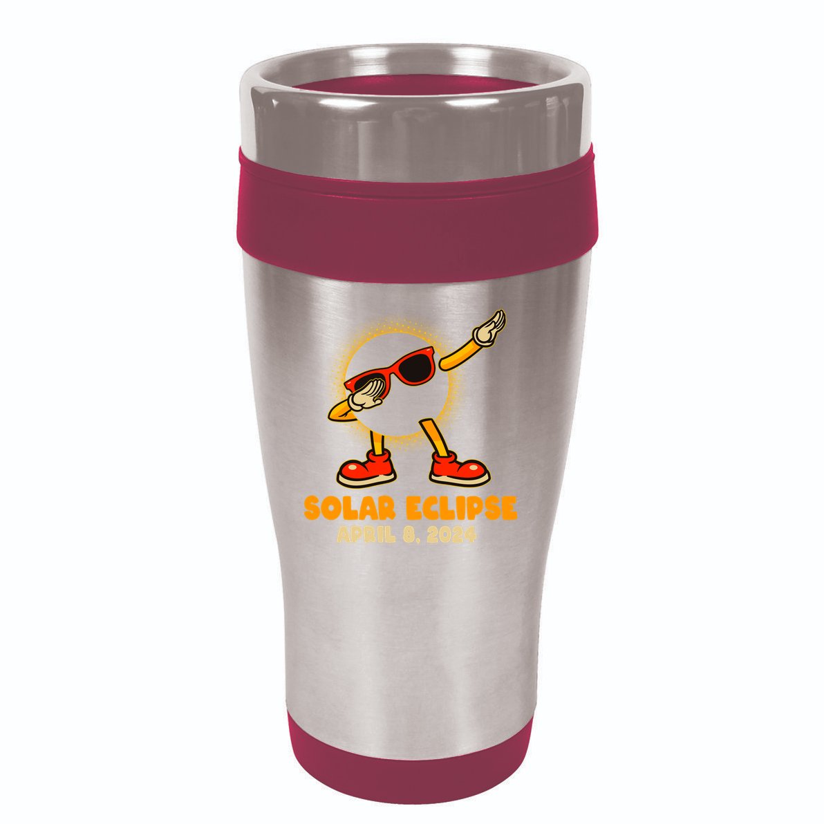 Solar Eclipse April 8 2024 Dabbing Sun 16oz Travel Tumbler