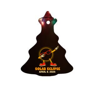 Solar Eclipse April 8 2024 Dabbing Sun Ceramic Tree Ornament