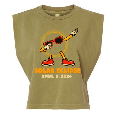 Solar Eclipse April 8 2024 Dabbing Sun Garment-Dyed Women's Muscle Tee