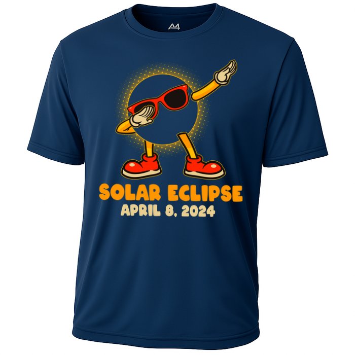 Solar Eclipse April 8 2024 Dabbing Sun Cooling Performance Crew T-Shirt