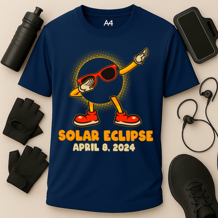 Solar Eclipse April 8 2024 Dabbing Sun Cooling Performance Crew T-Shirt