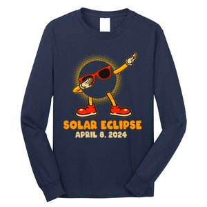 Solar Eclipse April 8 2024 Dabbing Sun Long Sleeve Shirt