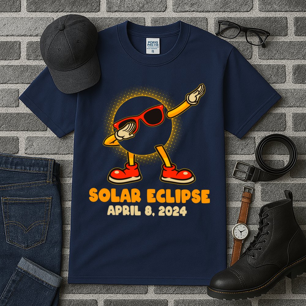 Solar Eclipse April 8 2024 Dabbing Sun Tall T-Shirt