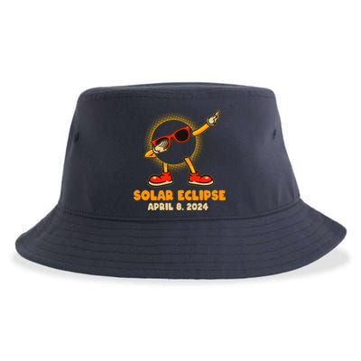 Solar Eclipse April 8 2024 Dabbing Sun Sustainable Bucket Hat