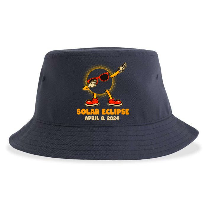 Solar Eclipse April 8 2024 Dabbing Sun Sustainable Bucket Hat