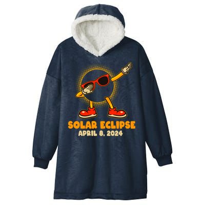 Solar Eclipse April 8 2024 Dabbing Sun Hooded Wearable Blanket