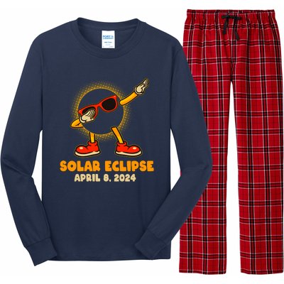 Solar Eclipse April 8 2024 Dabbing Sun Long Sleeve Pajama Set