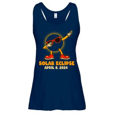 Solar Eclipse April 8 2024 Dabbing Sun Ladies Essential Flowy Tank