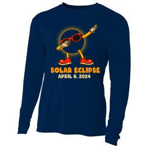 Solar Eclipse April 8 2024 Dabbing Sun Cooling Performance Long Sleeve Crew