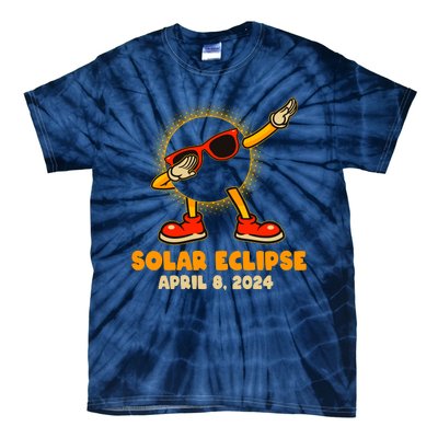 Solar Eclipse April 8 2024 Dabbing Sun Tie-Dye T-Shirt