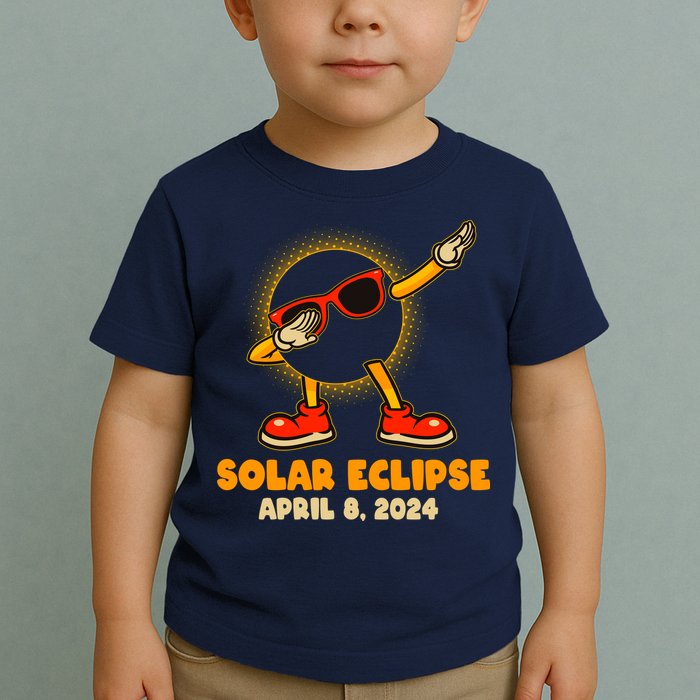Solar Eclipse April 8 2024 Dabbing Sun Toddler T-Shirt