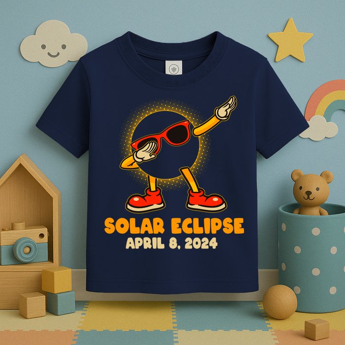 Solar Eclipse April 8 2024 Dabbing Sun Toddler T-Shirt