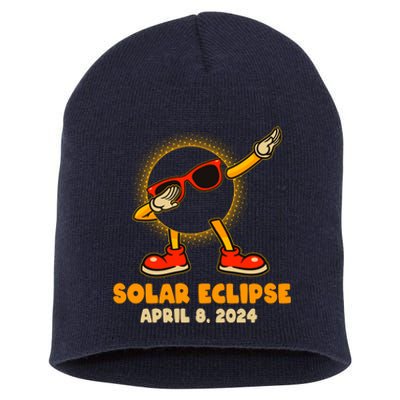 Solar Eclipse April 8 2024 Dabbing Sun Short Acrylic Beanie